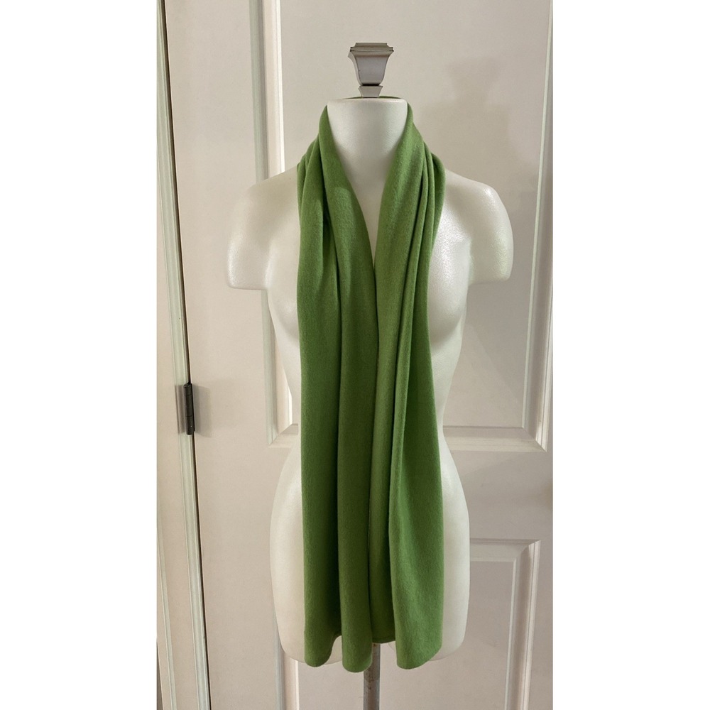 100% Cashmere 3-Ply Oversized Scarf Wrap Green 63"x14"